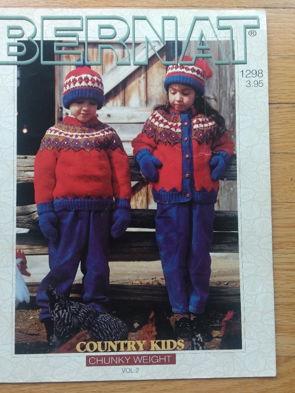 Vintage 90s Children's Sweater Knitting Pattern Booklet Cow Sheep Intarsia
